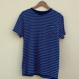 J Crew T Shirt in Blue/White Stripe Size L